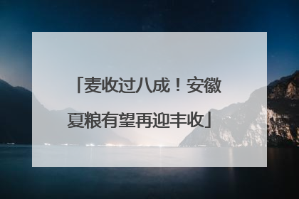 麦收过八成！安徽夏粮有望再迎丰收
