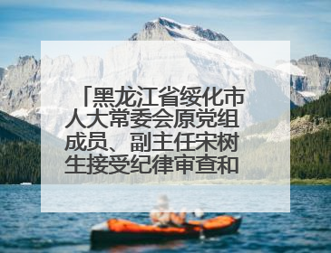 黑龙江省绥化市人大常委会原党组成员、副主任宋树生接受纪律审查和监察调查