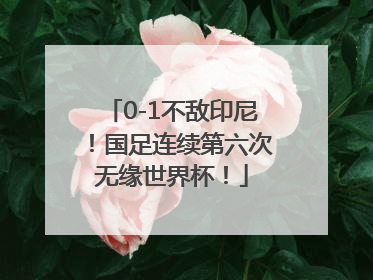0-1不敌印尼！国足连续第六次无缘世界杯！