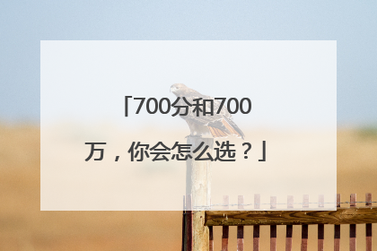 700分和700万，你会怎么选？