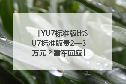 YU7标准版比SU7标准版贵2—3万元？雷军回应